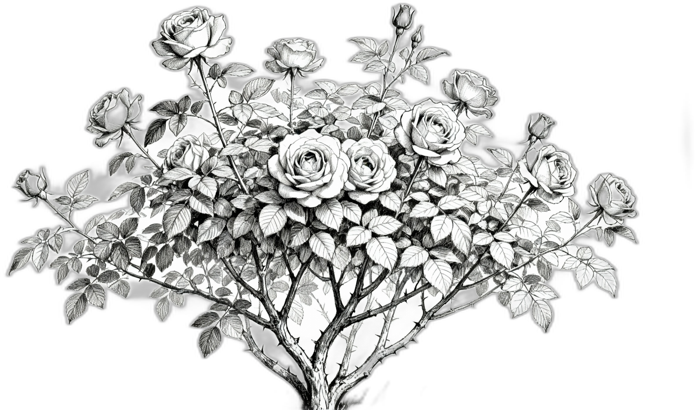 Rose bush illustration